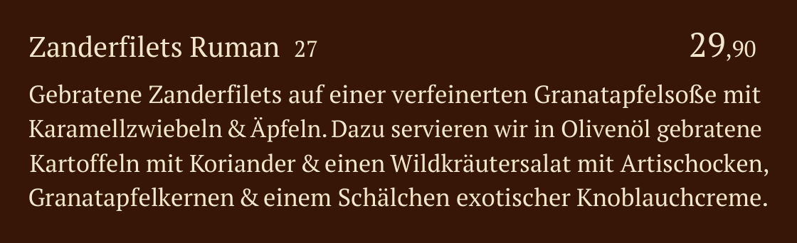 Qadmous Speisekarte – Fisch Filet Spezialitäten