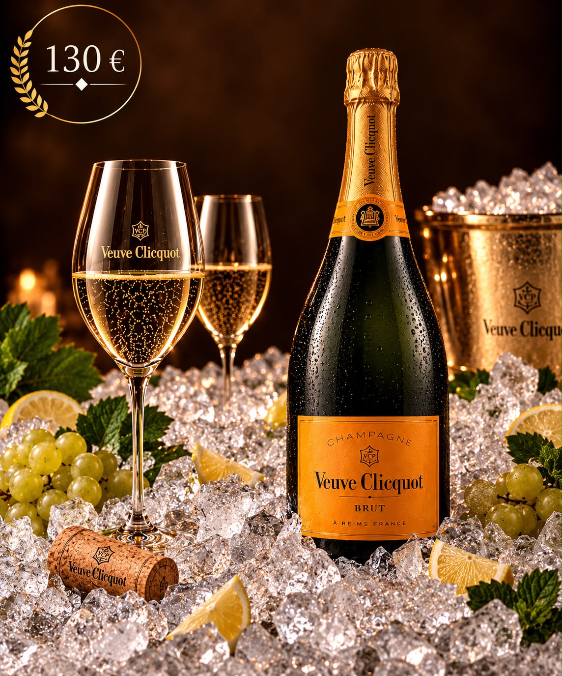 Veuve Clicquot Brut – Champagner, 130 € pro Flasche